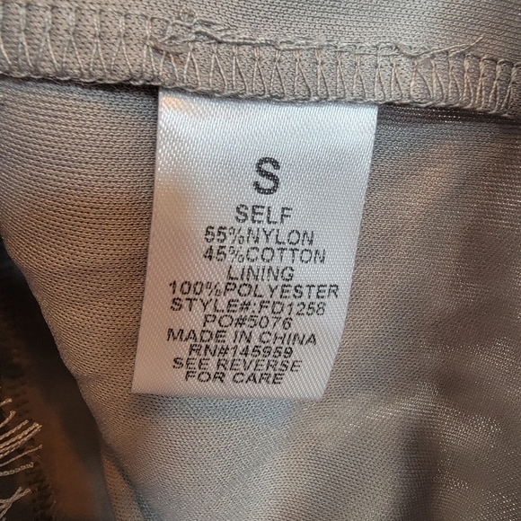 VICI Shift Dress Gray Cotton Lace Eyelet Embark In Style Women's Small High Neck - Picture 9 of 15